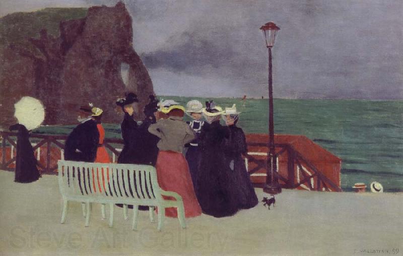 Felix Vallotton The Beach Promenade in Etretat France oil painting art
